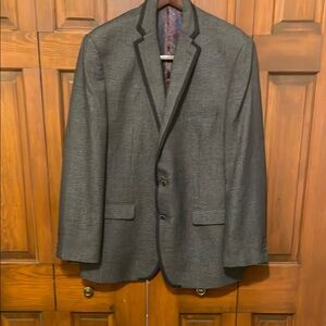 Van Heusen Gray Blazer with Black Notch Lapels. Size 44R, Like New. Retail $200.